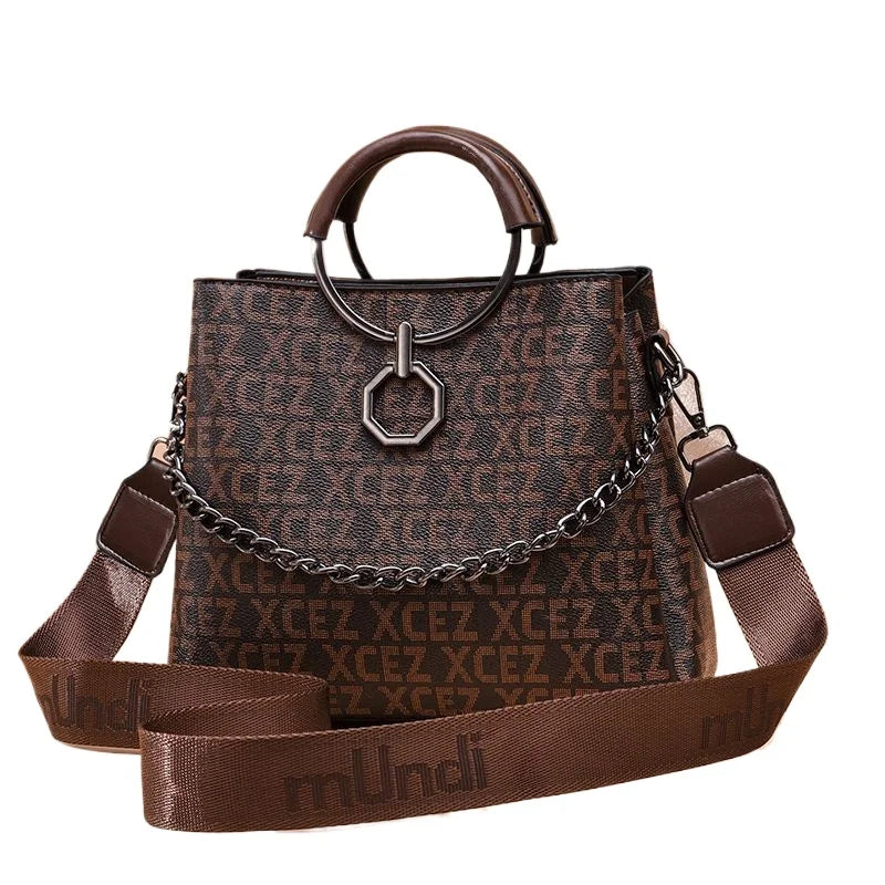 Spacious Vegan Leather Shoulder Bag 2