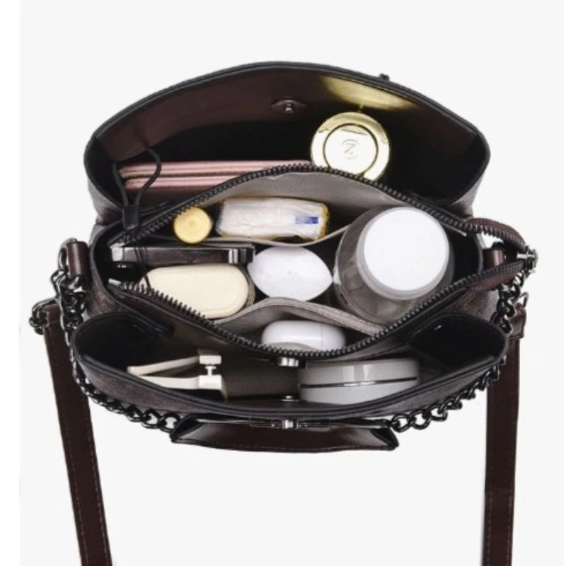 Spacious Vegan Leather Shoulder Bag 4