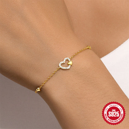 Calenvi Sterling Silver Heart Bracelet
