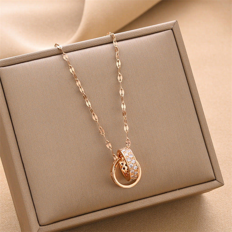 Calenvi Double Ring Necklace