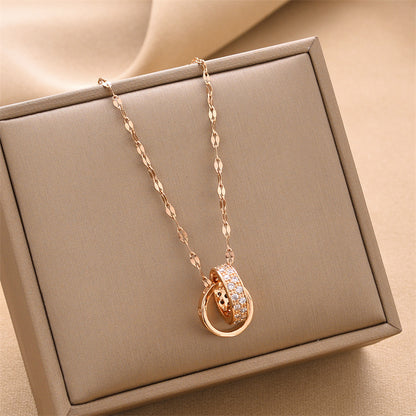 Calenvi Double Ring Necklace