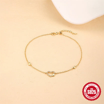 Calenvi Sterling Silver Heart Bracelet