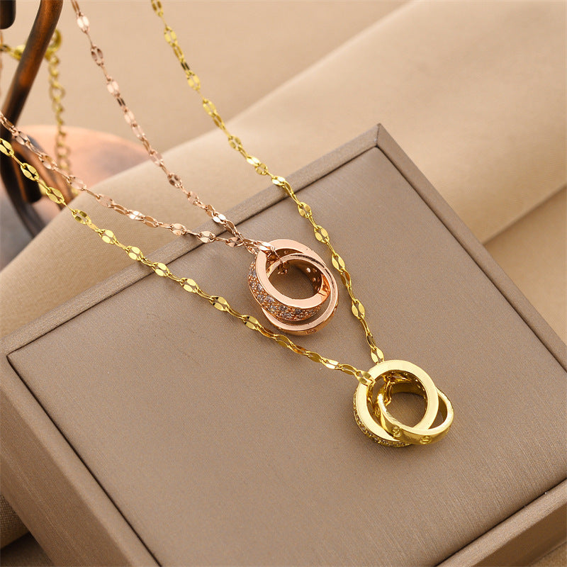 Calenvi Double Ring Necklace