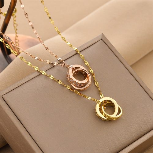 Calenvi Double Ring Necklace