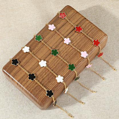 Calenvi™ Elegant Five-Petal Bracelet – 18K Gold Plated