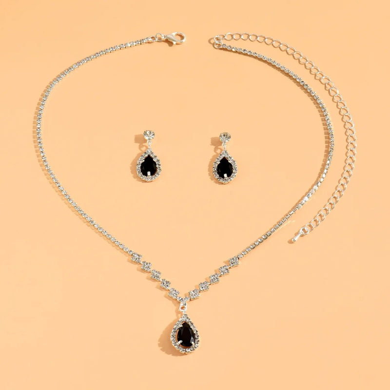 Elegant Teardrop Necklace and Earring Set for Women