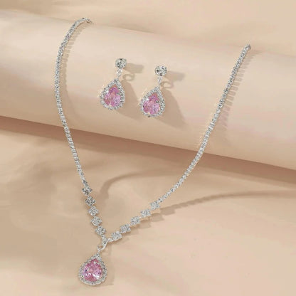Elegant Teardrop Necklace and Earring Set for Women