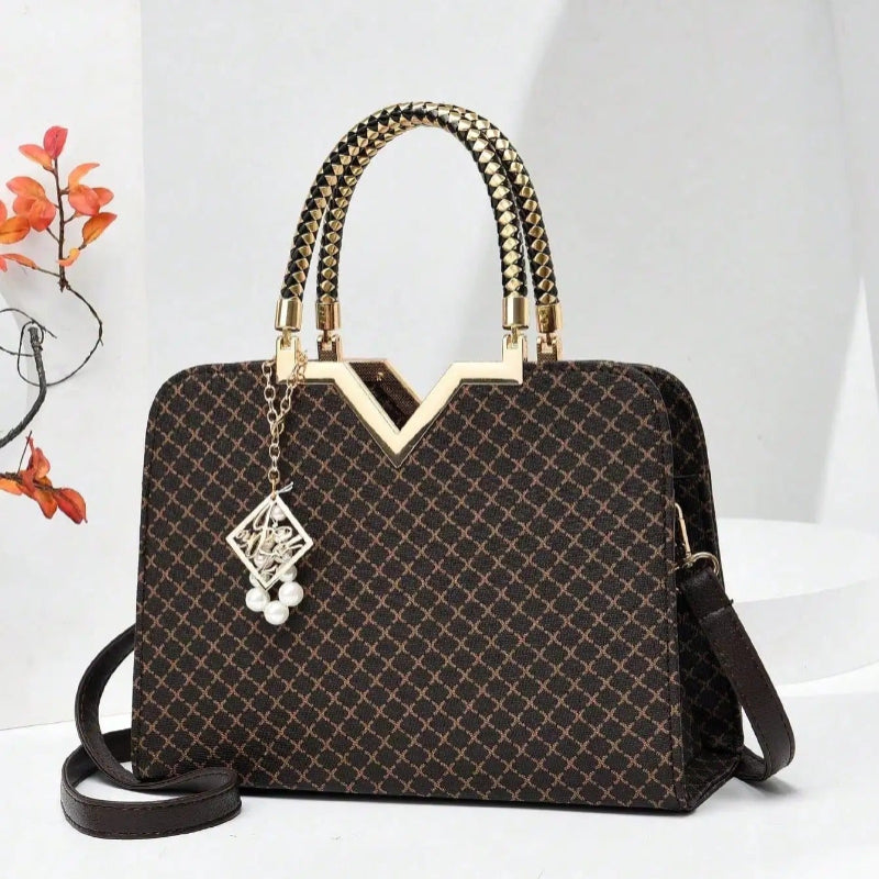 Calenvi Elegant Handbag with Gold Accents