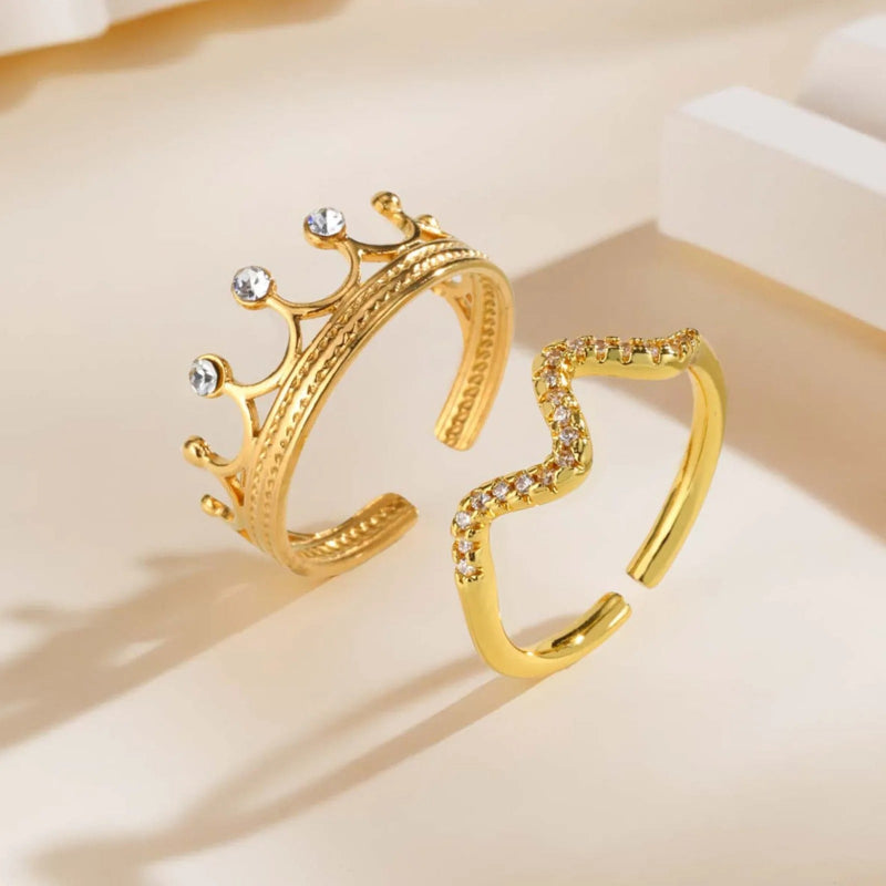 Calenvi Royal Crown Adjustable Rings