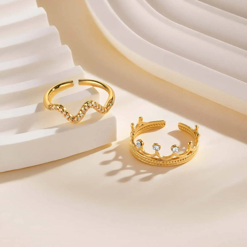 Calenvi Royal Crown Adjustable Rings