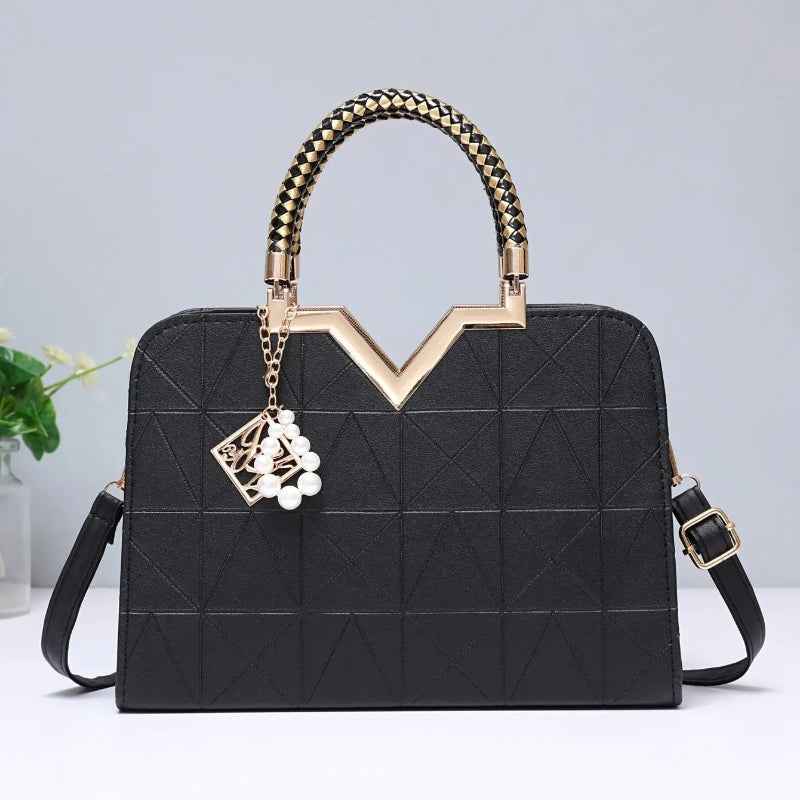 Calenvi Elegant Handbag with Gold Accents