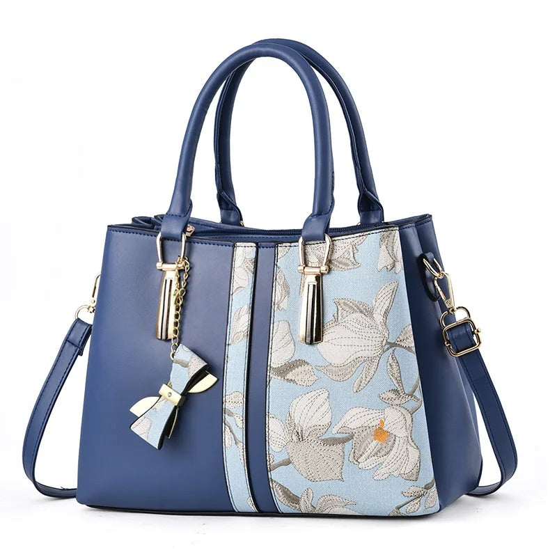 Calenvi Vintage-Inspired Floral Tote Bag