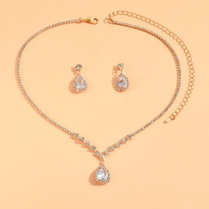 Elegant Teardrop Necklace and Earring Set for Women