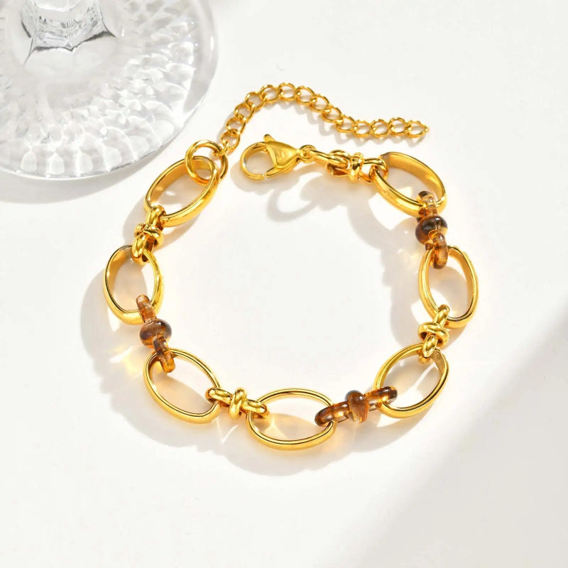 Double Oval Chain Link Drop Earrings