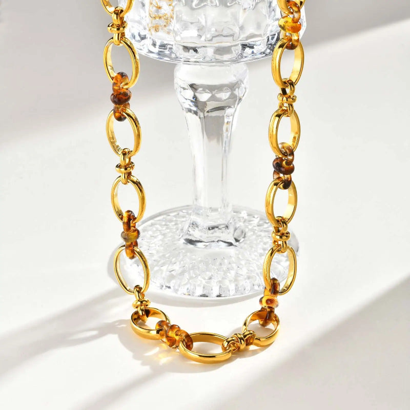 Double Oval Chain Link Drop Earrings